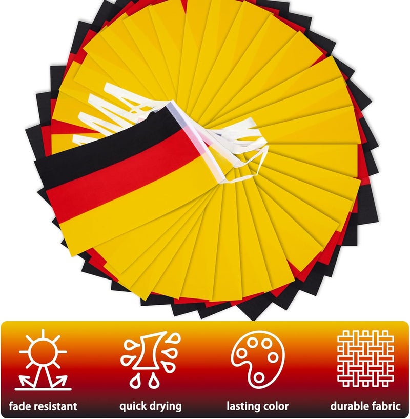 MVPRING Germany String Flag Pennant Banner, Small Mini German Flags Bunting Banner, German Unity Day National Country Decoration for School, Party, Sports Events, Patriotic Festival, 33 Feet 30 Flags - Image 4